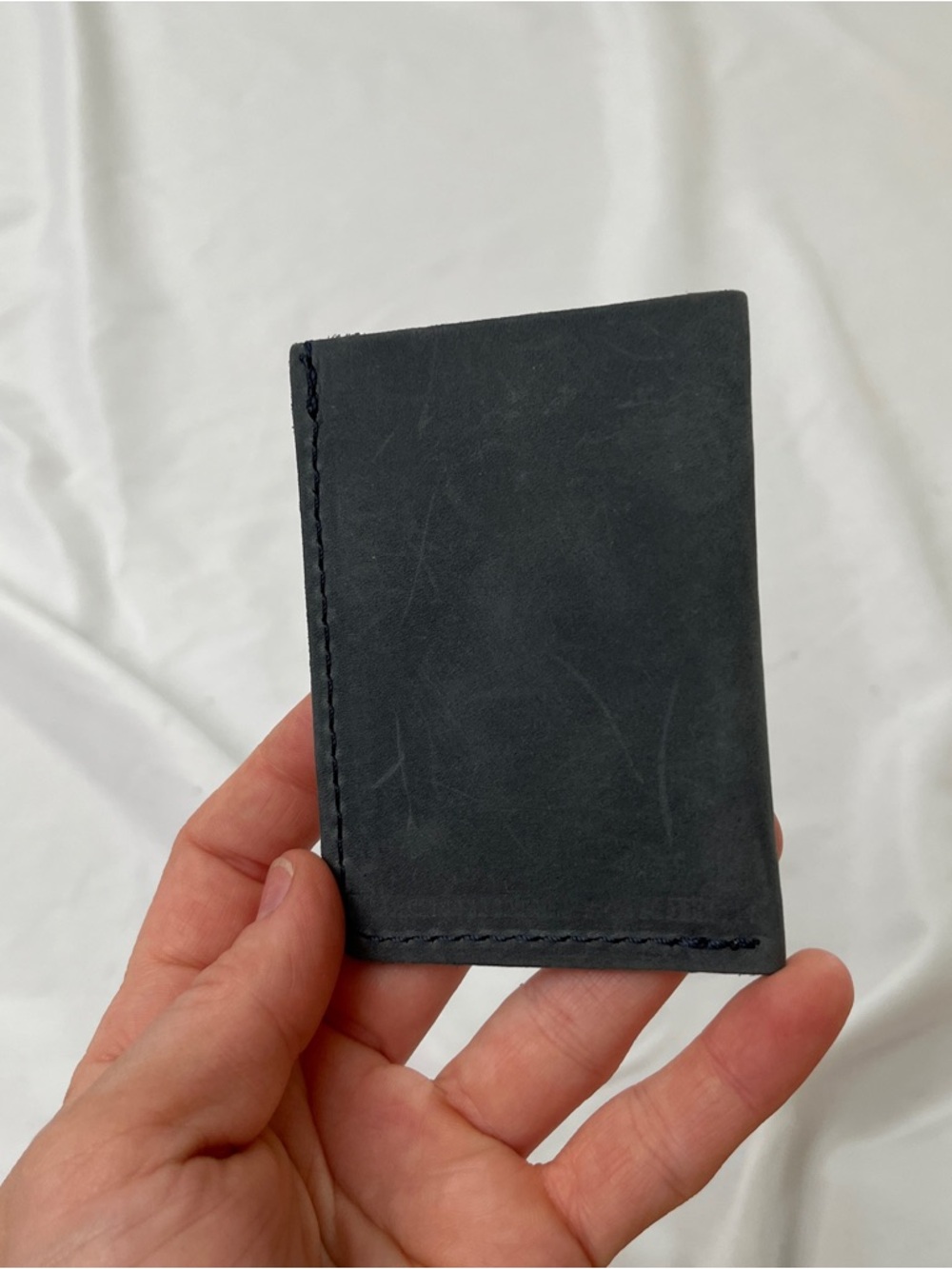 Portland Leather Dark Gray Minimalist Card Holder - Picture 2 of 5